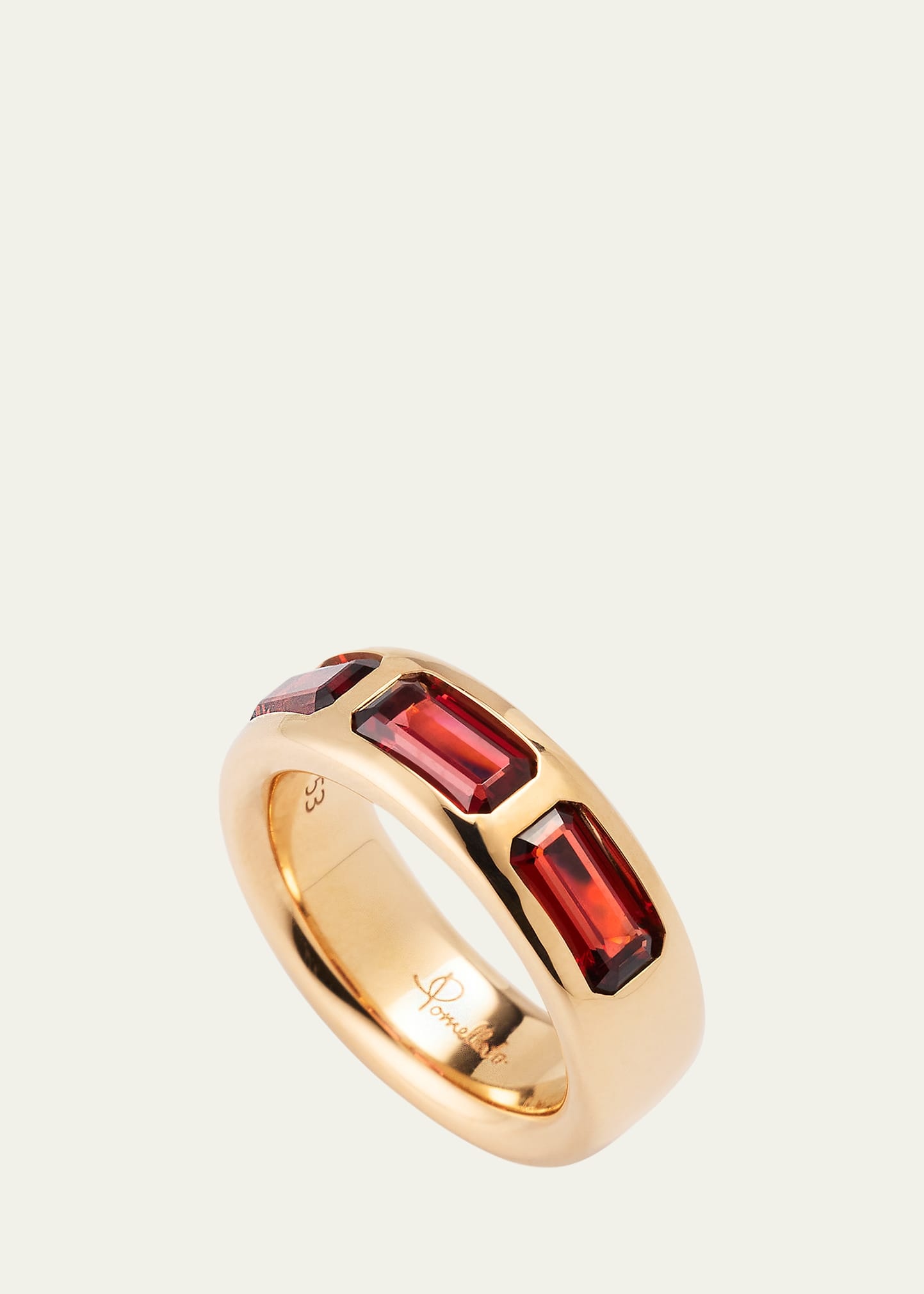 18K Rose Gold Iconica Garnet Band Ring - 3