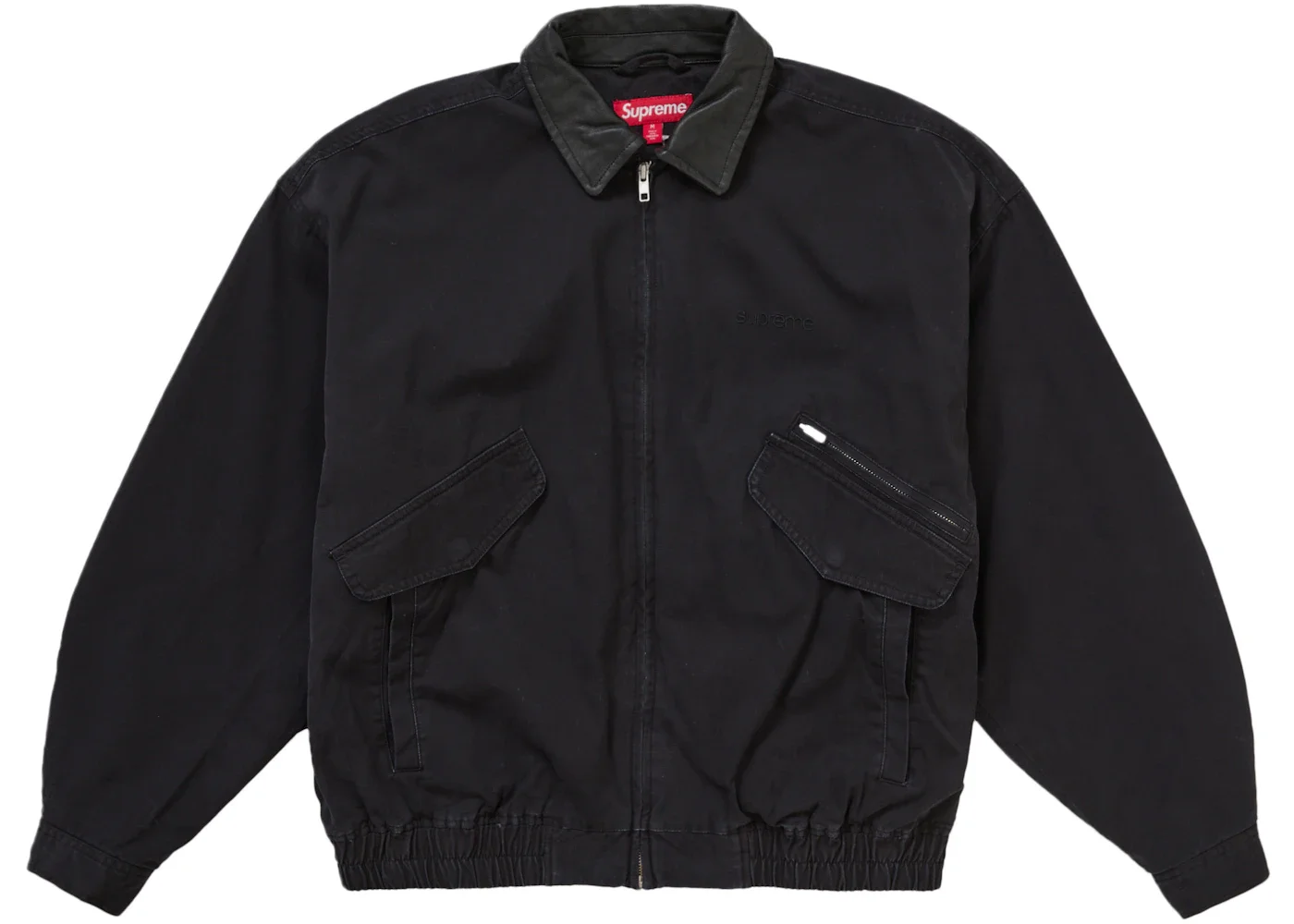 Supreme Leather Collar Utility Jacket FW24 Black - 1