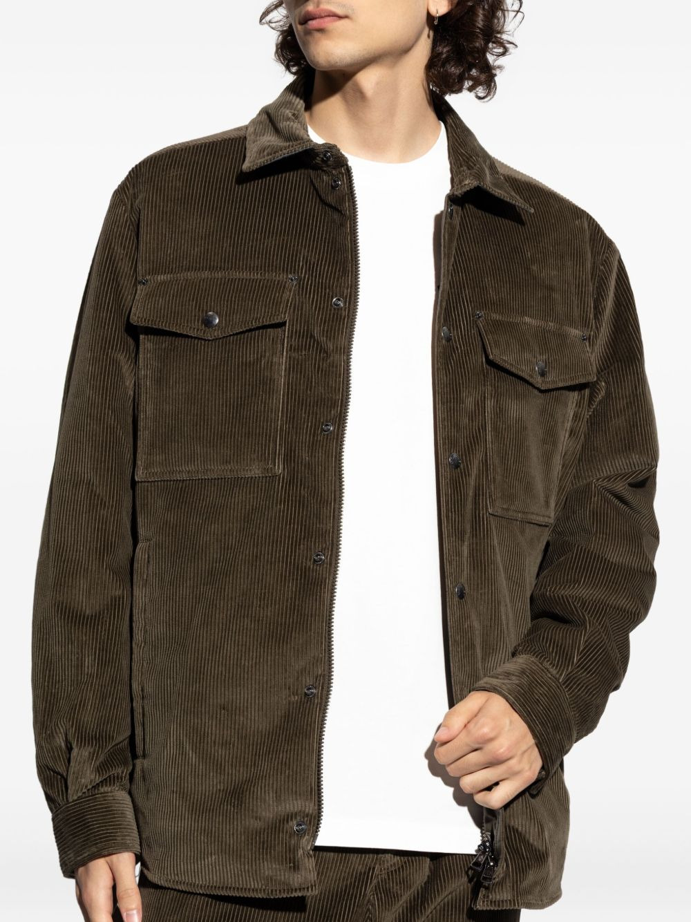 corduroy buttoned jacket - 3