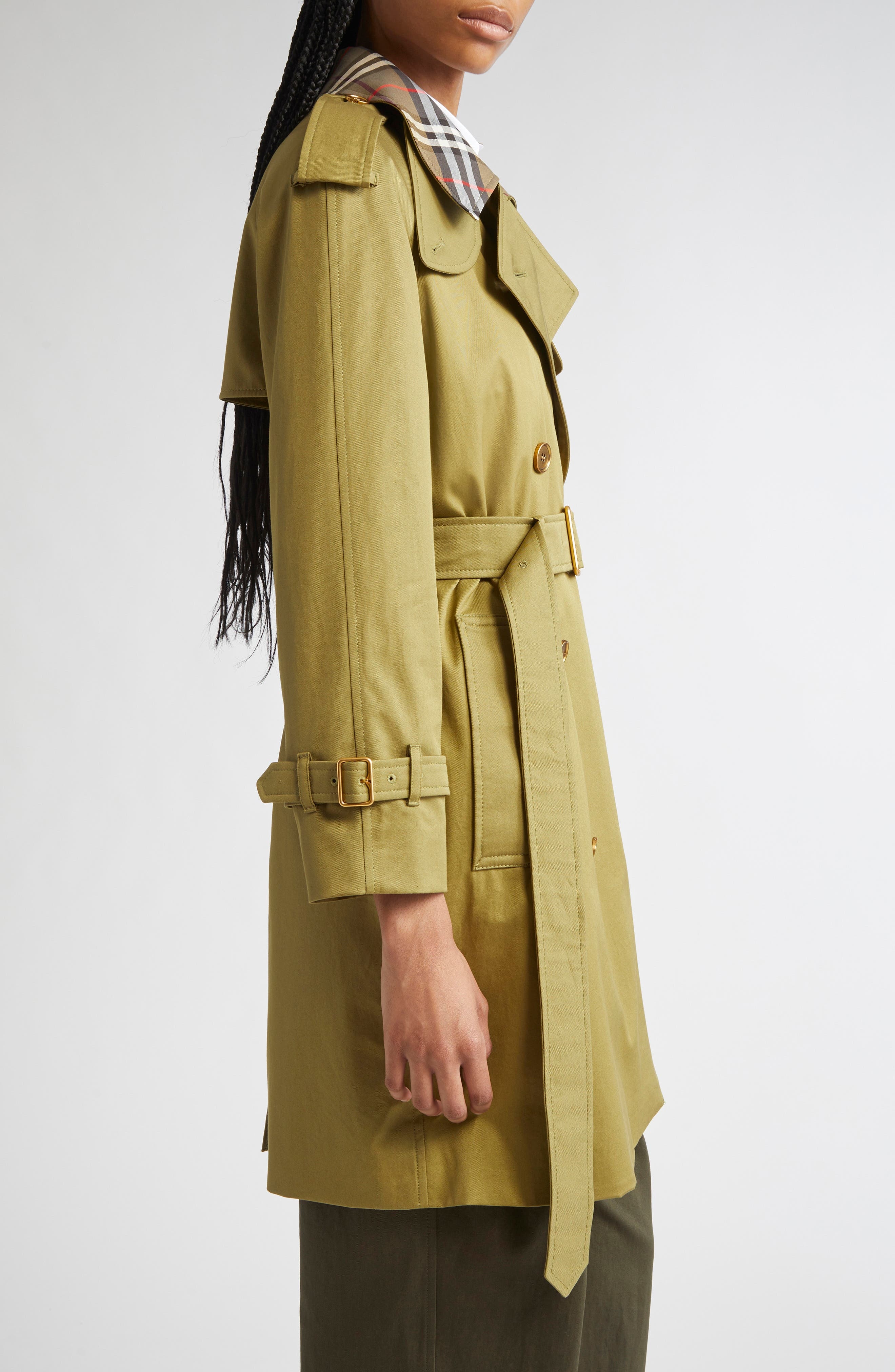 burberry Castleford Check Collar Water Resistant Gabardine Trench Coat in Estate at Nordstrom - 4