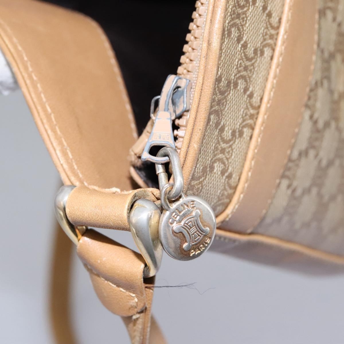 CELINE Macadam Canvas Shoulder Bag Pvc Leather Beige - 10
