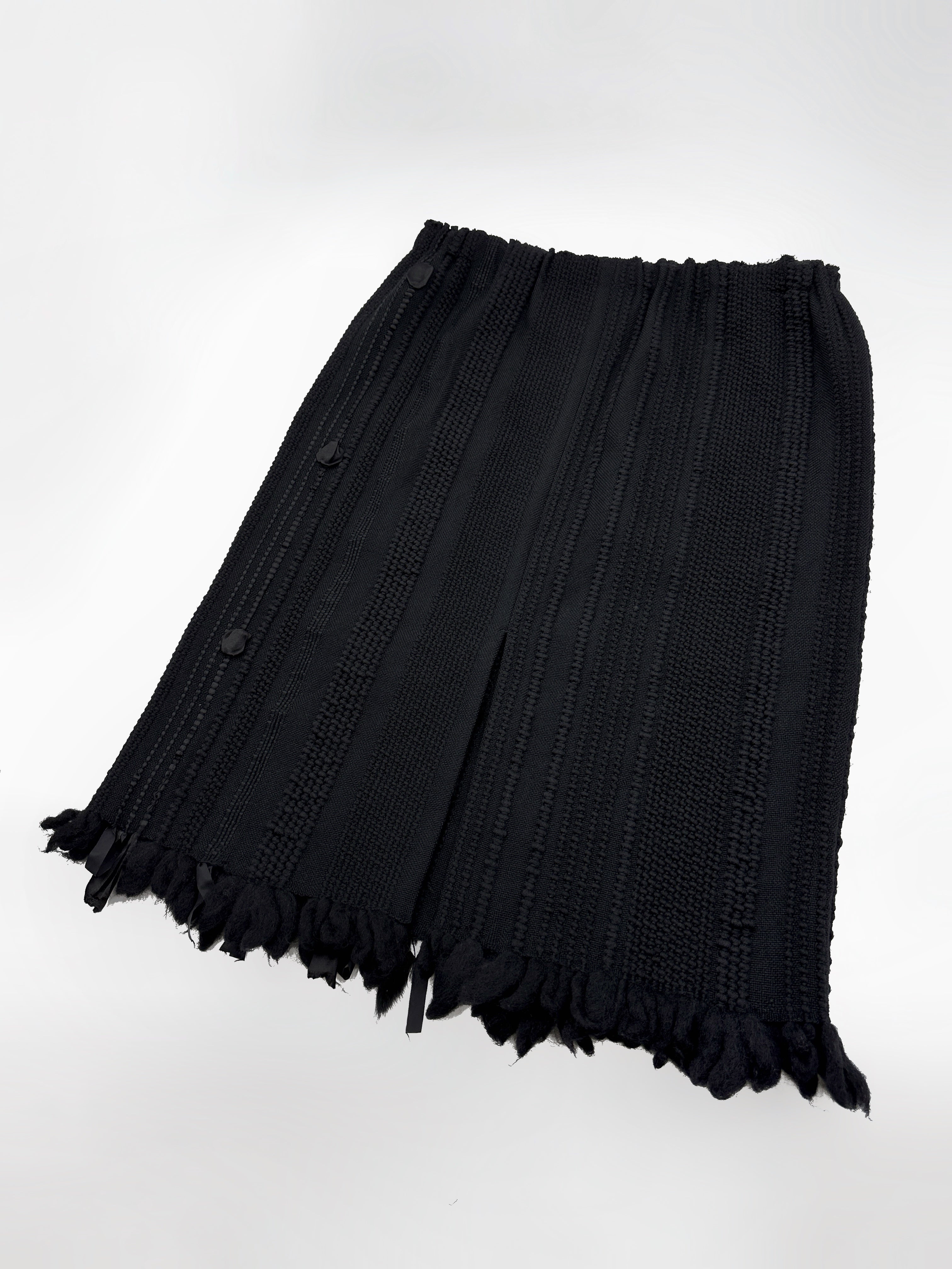 Gucci Fall 2002 Tom Ford Ribbon Wool Fur Midi Dress 42 - 13