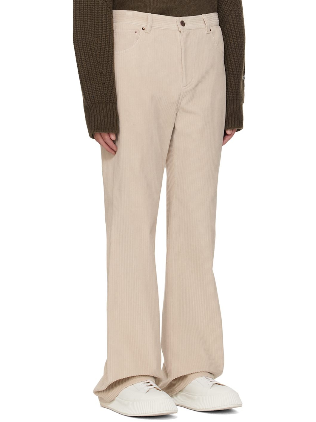 Beige Cotton Trousers - 2