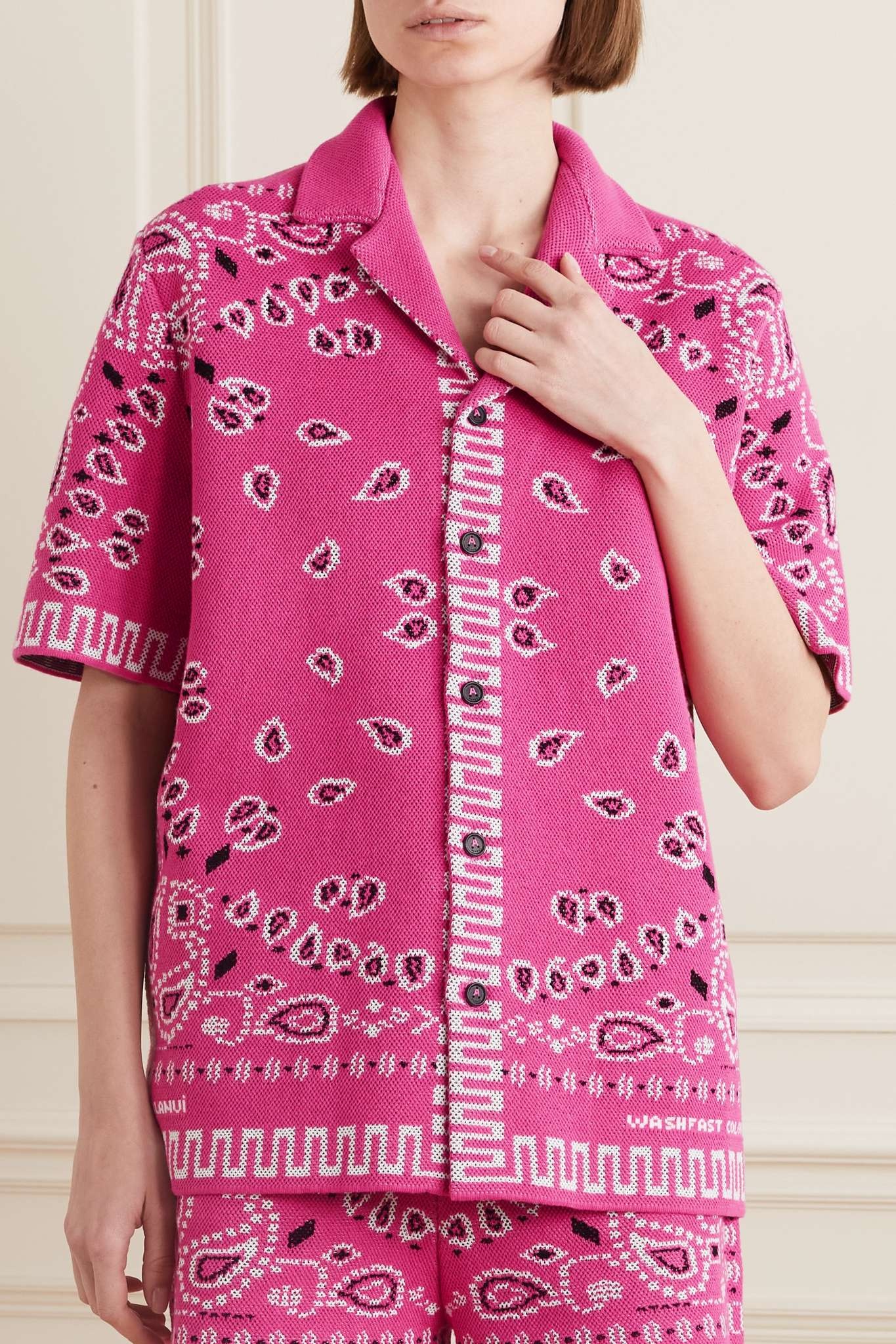Bandana jacquard cotton-piqué shirt - 3