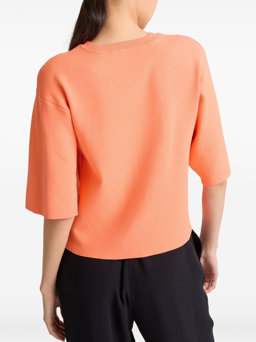 knitted cropped T-shirt - 3