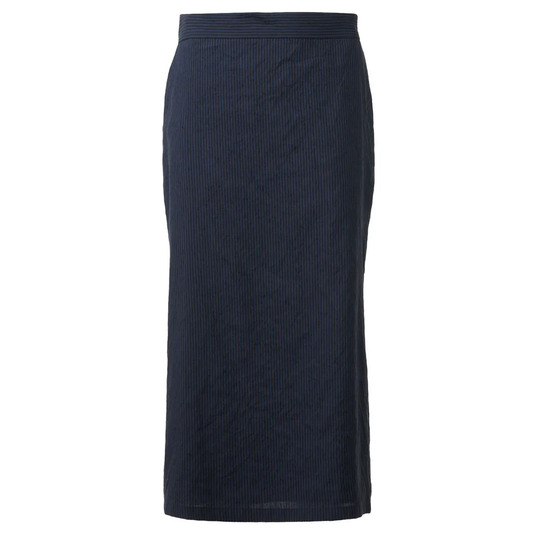 Navy Cutout Back H-Line Skirt - 1