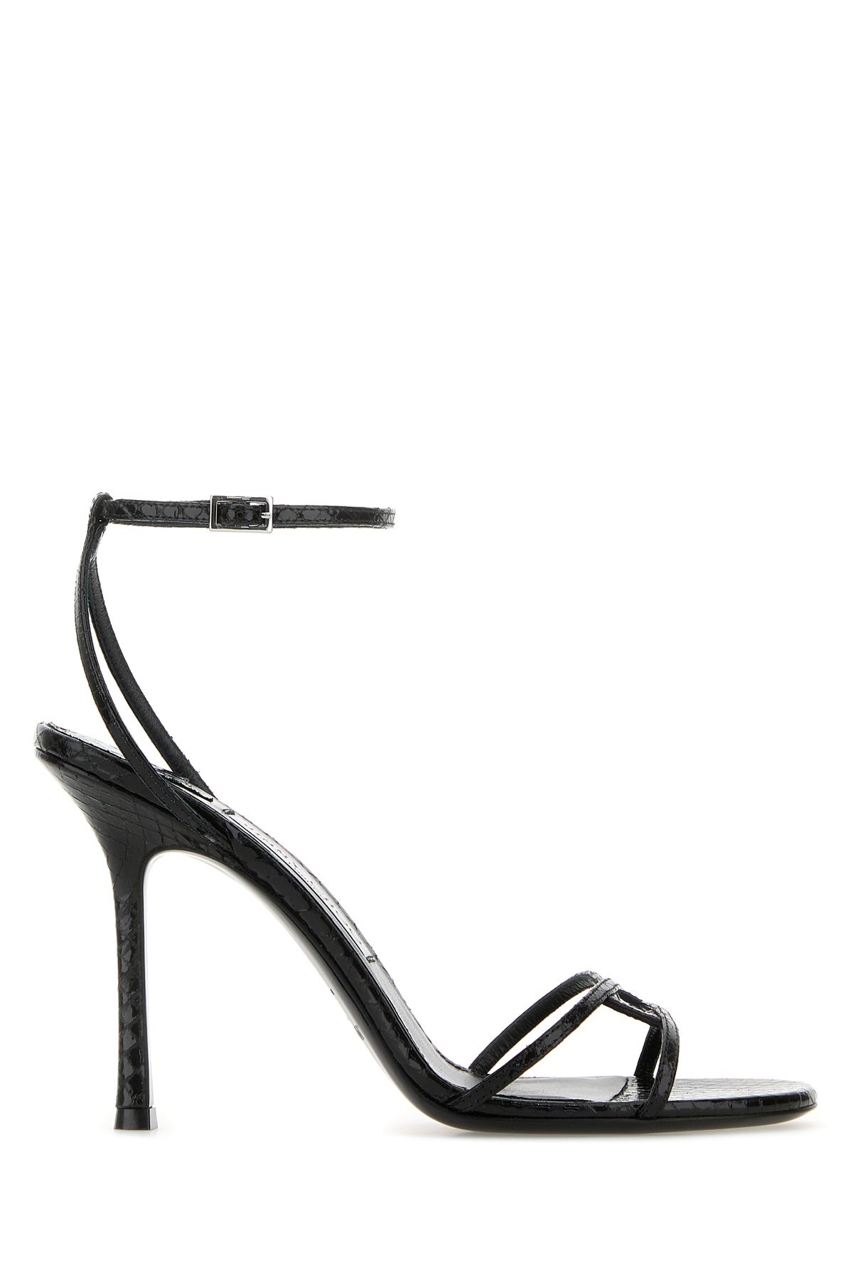 Black leather Leo 100 sandals - 1