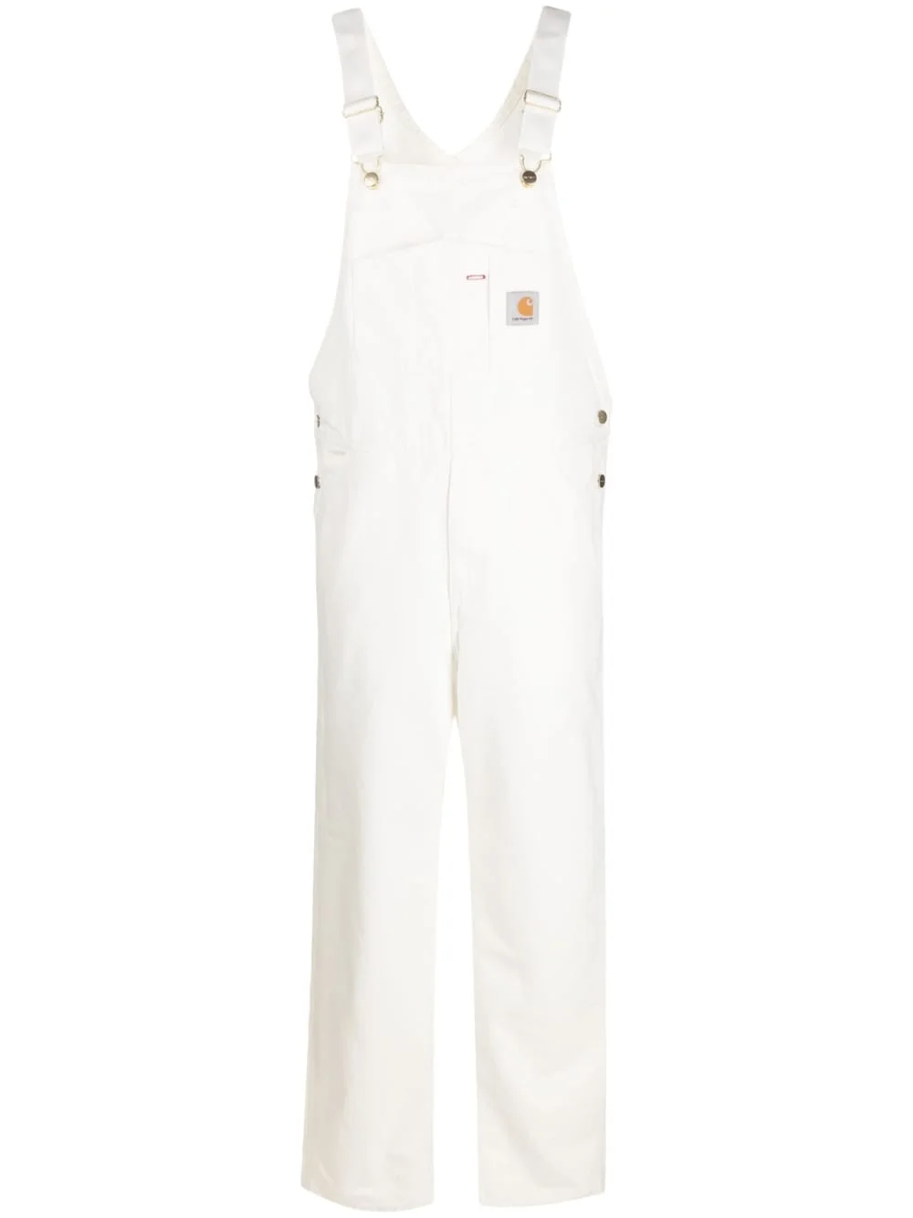 logo-patch straight-leg dungarees - 1