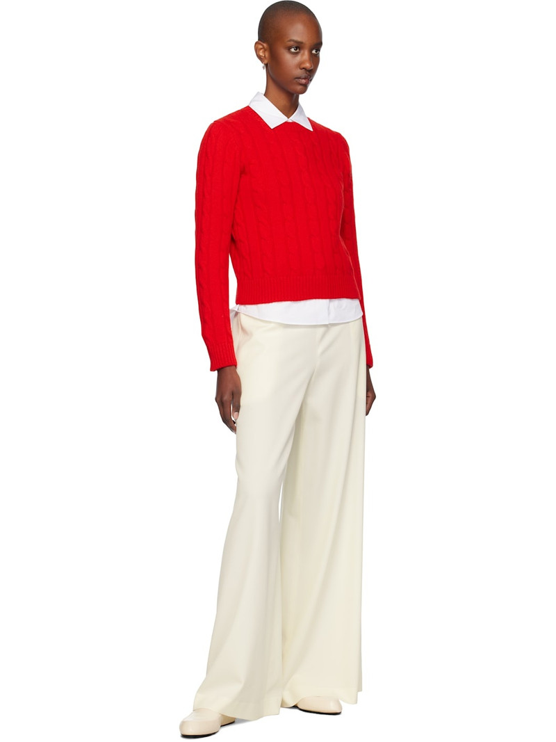 &DAUGHTER Red Carrow Cable Crewneck Sweater outlook