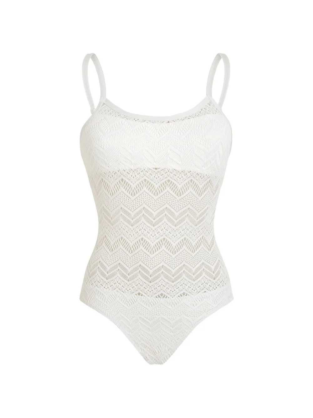 zigzag-pattern swimsuit - 1