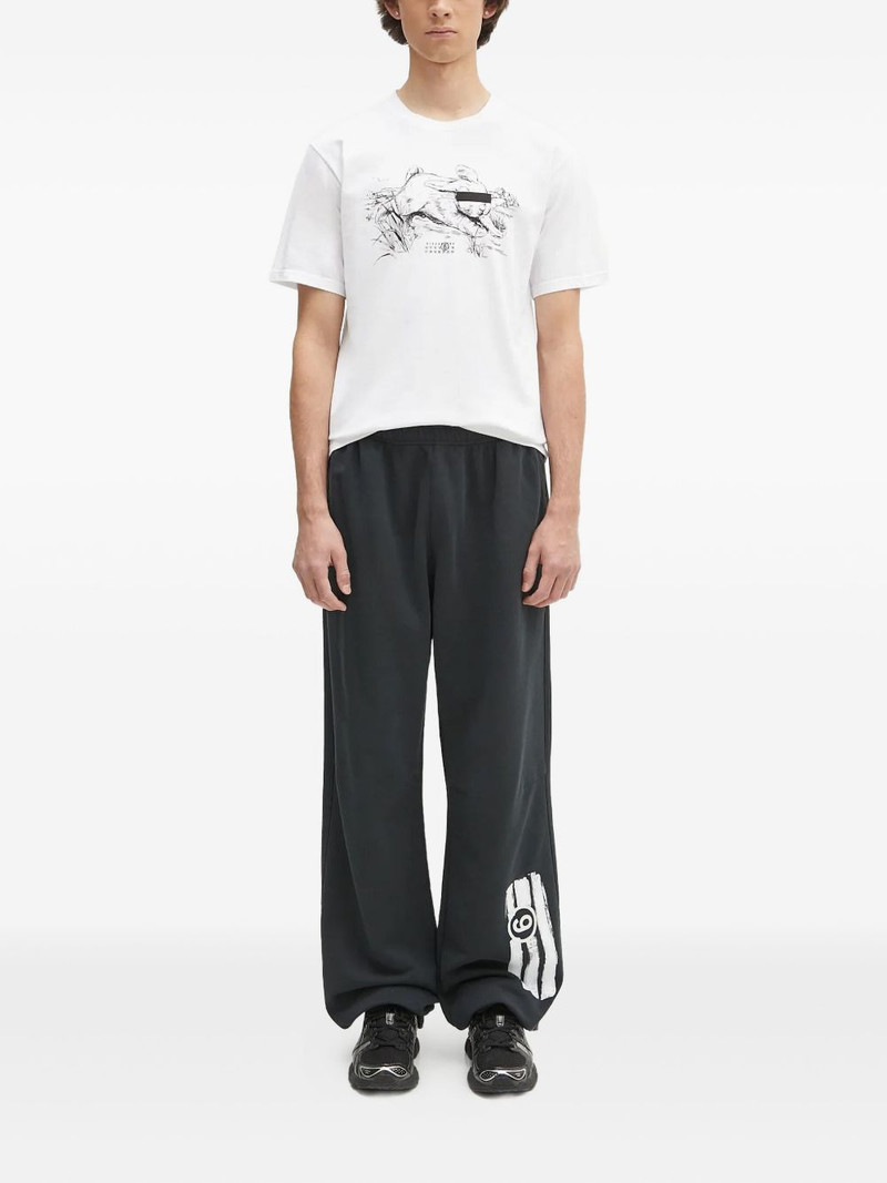 MM6 Maison Margiela logo-print drawstring trousers outlook