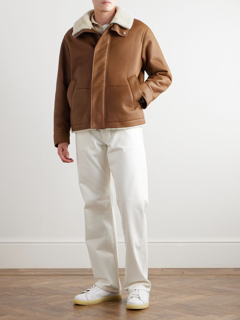 Loro Piana Augusto Shearling Jacket Tan outlook