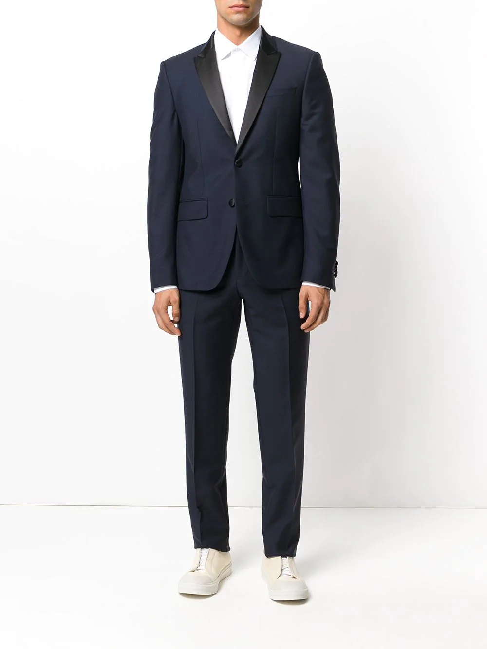 contrast lapel two piece suit - 2