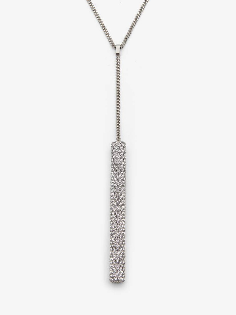 Alexander McQueen Jewelled T-Bar Chain Necklace outlook
