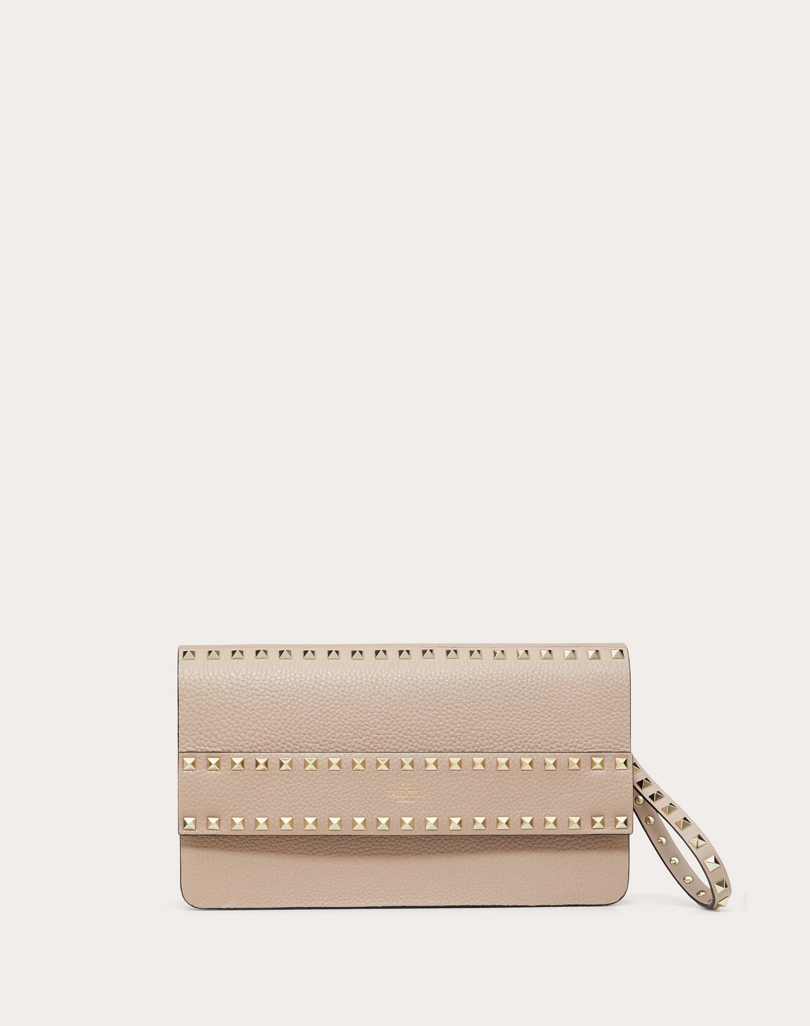 Rockstud Grainy Calfskin Clutch - 1