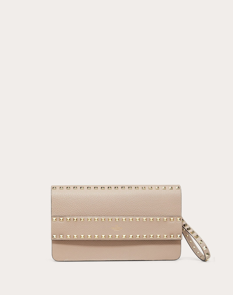 Rockstud Grainy Calfskin Clutch 1