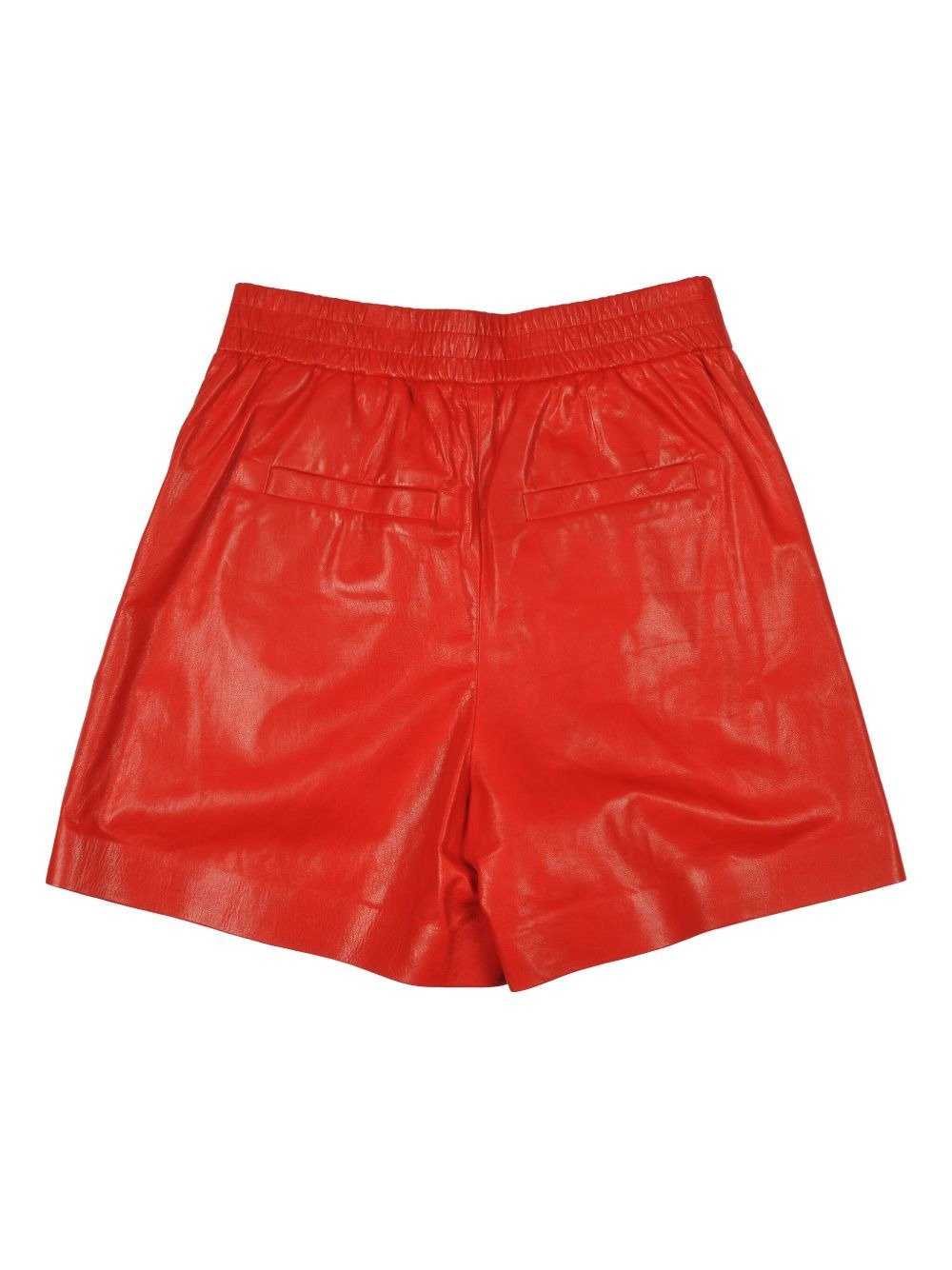 pleated leather shorts - 4