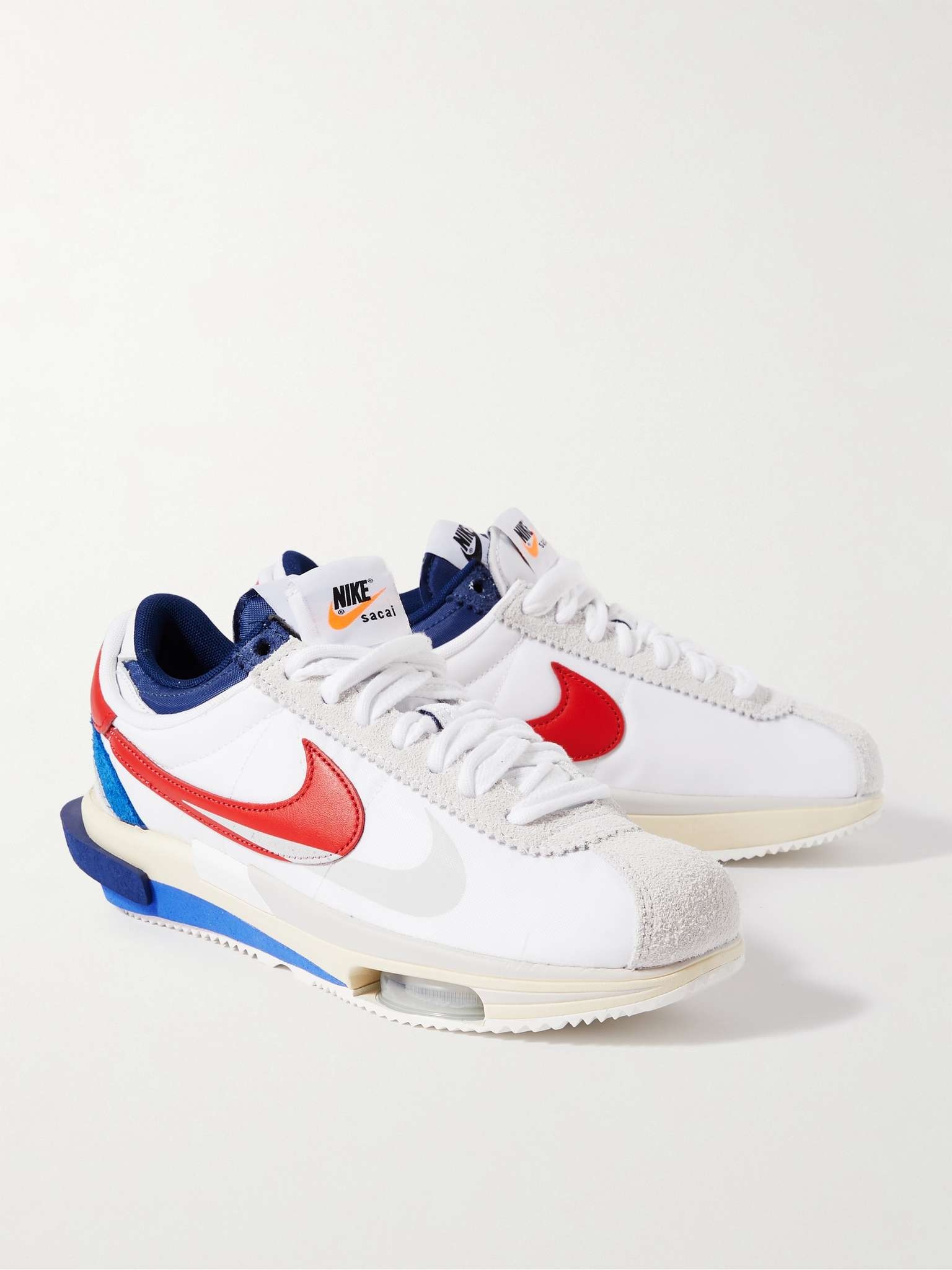 + Sacai Zoom Cortez Mesh, Leather and Suede Sneakers - 4