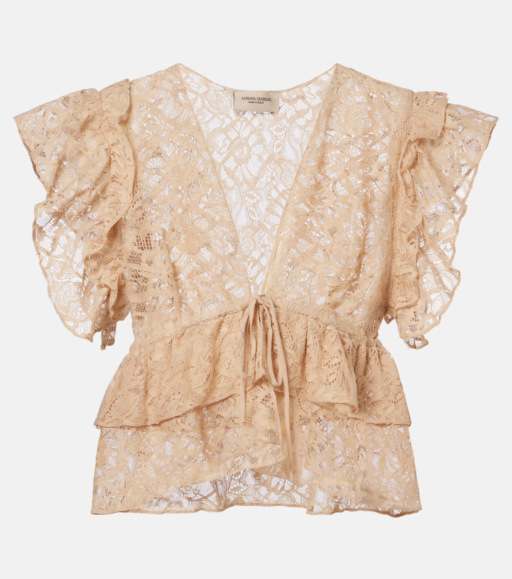 Ruffled lace crop top - 1