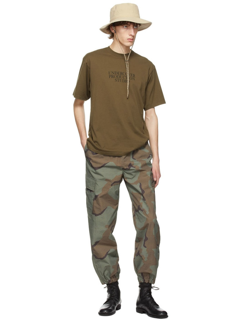 UNDERCOVER Green Nylon Cargo Pants outlook