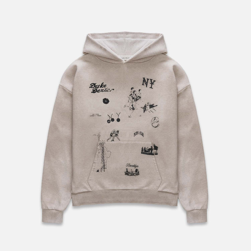 NY Sketch Oat Marl Hoodie 1