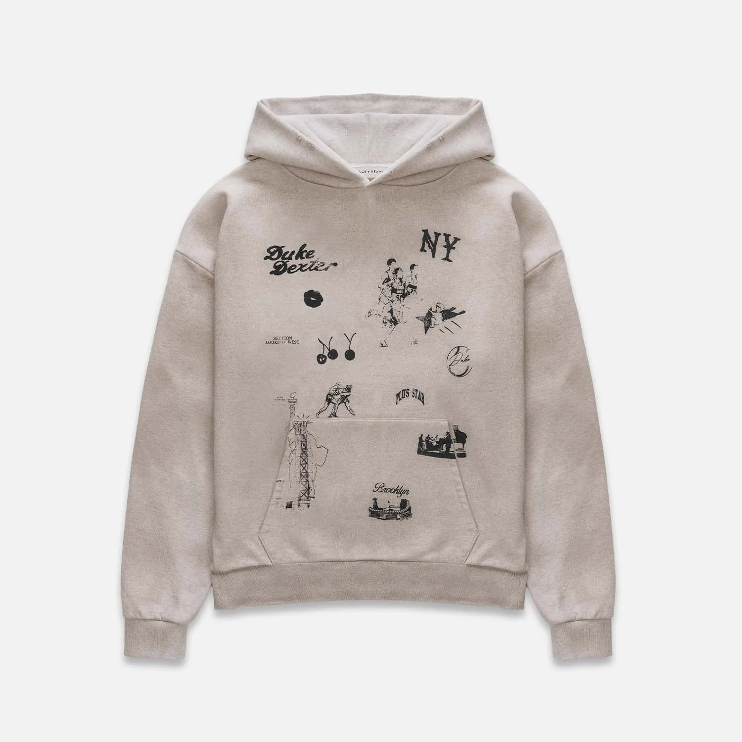 NY Sketch Oat Marl Hoodie - 1