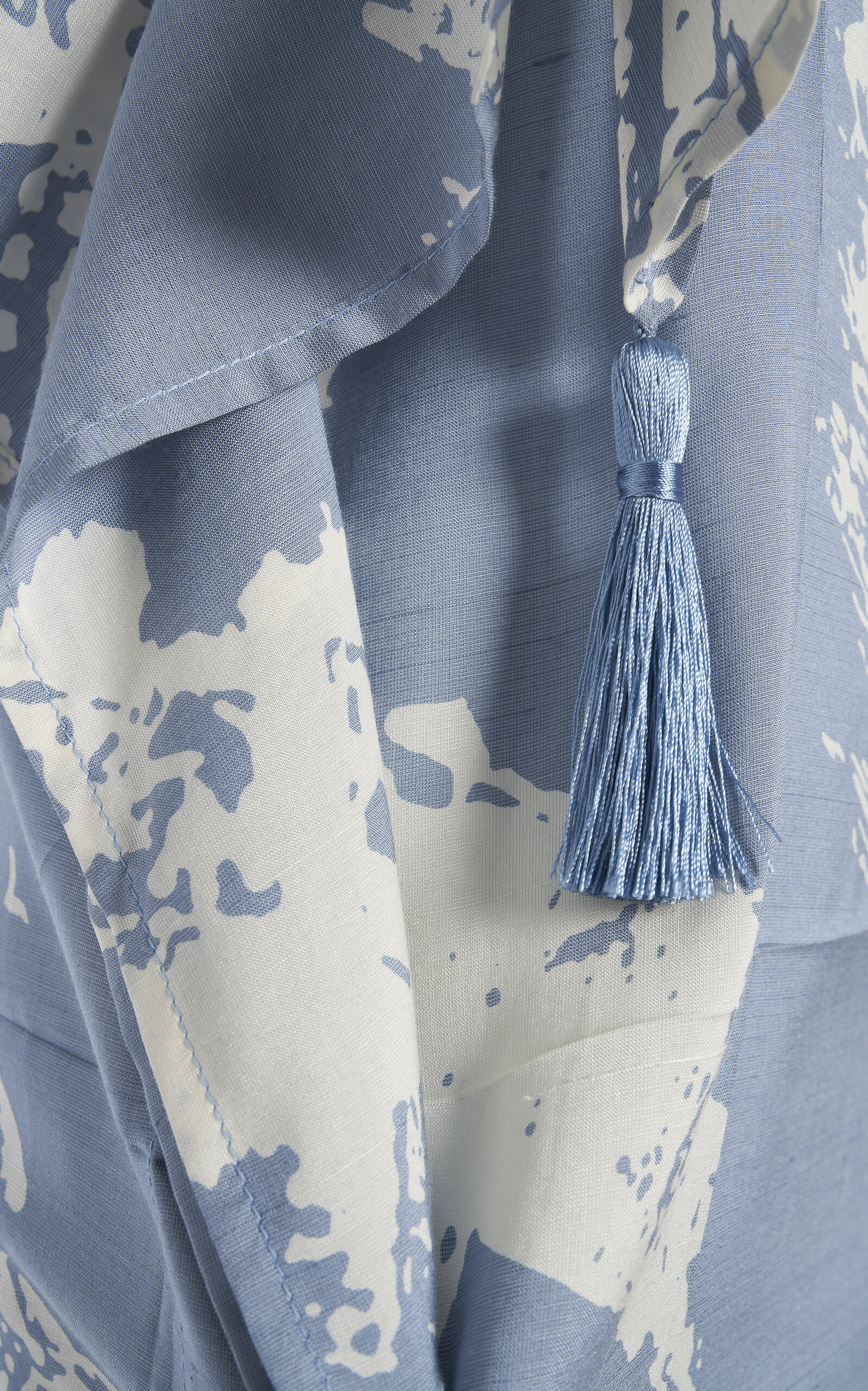 Draped Silk-Cotton Midi Dress blue - 5