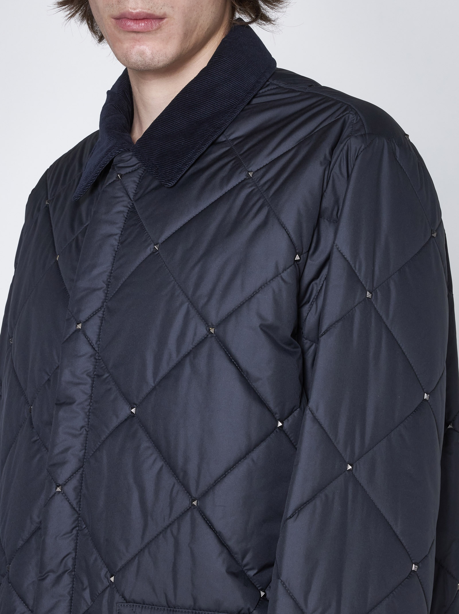 Rockstud Spike quilted nylon jacket - 5