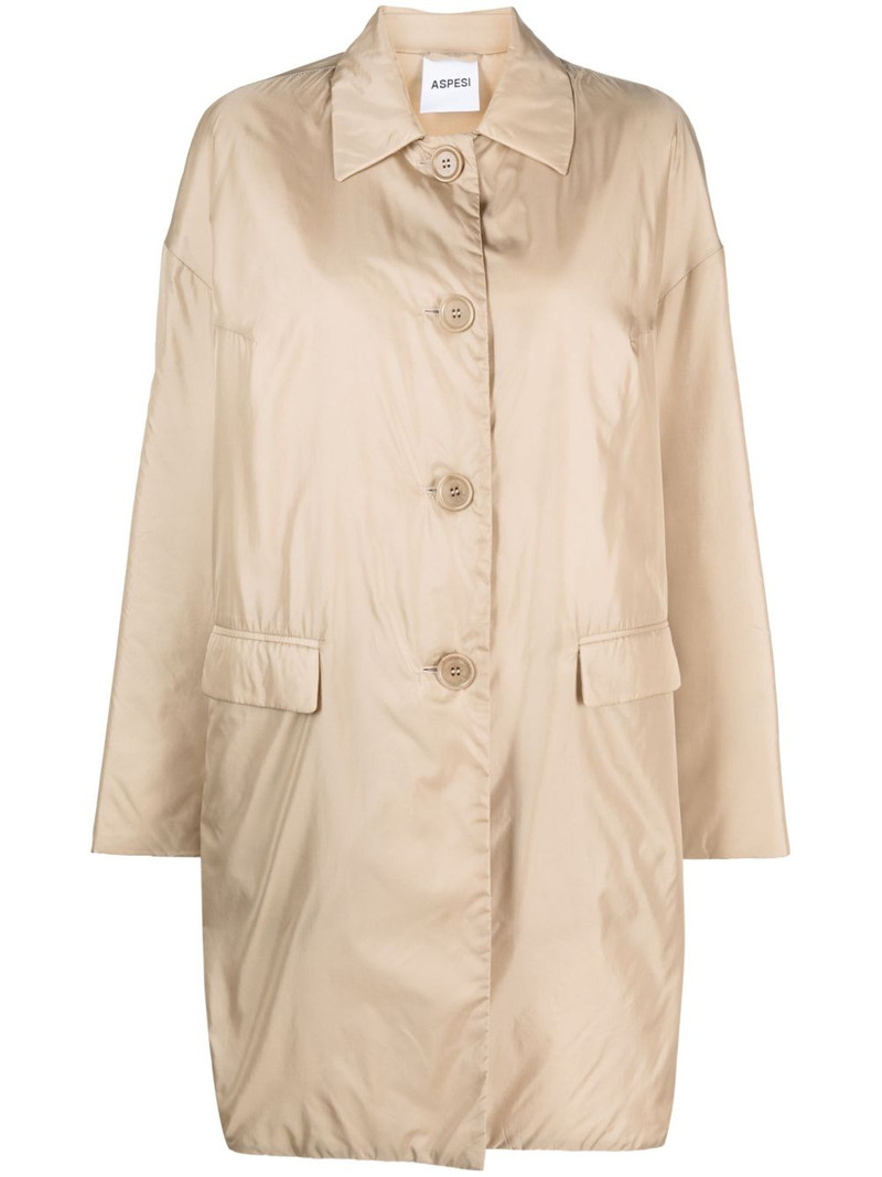 buttoned-up gabardine coat 1