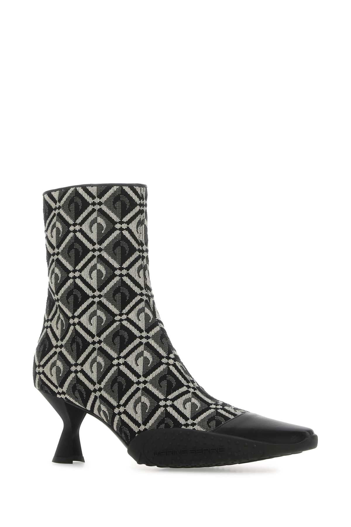 Marine Serre Women Embroidered Cotton Blend Moon Diamant Ankle Boots - 2