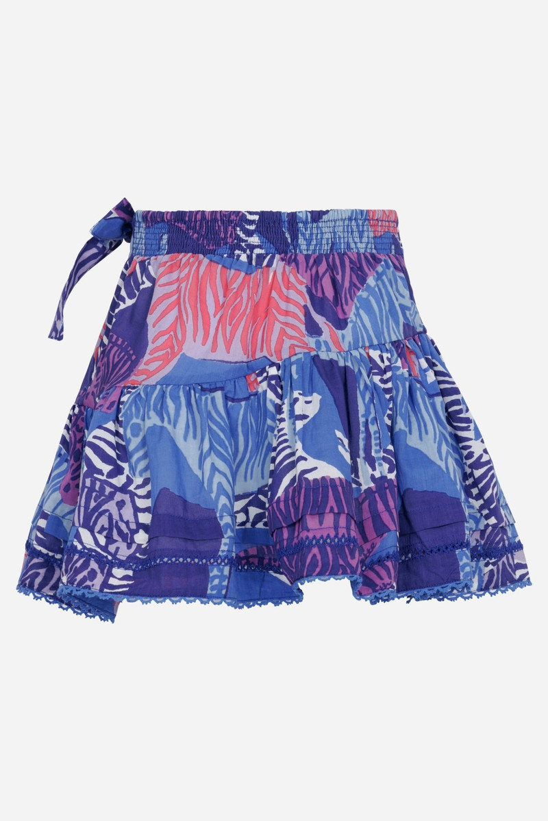 Poupette St Barth Mini Skirt Chantal for girls - Blue Ashanti outlook