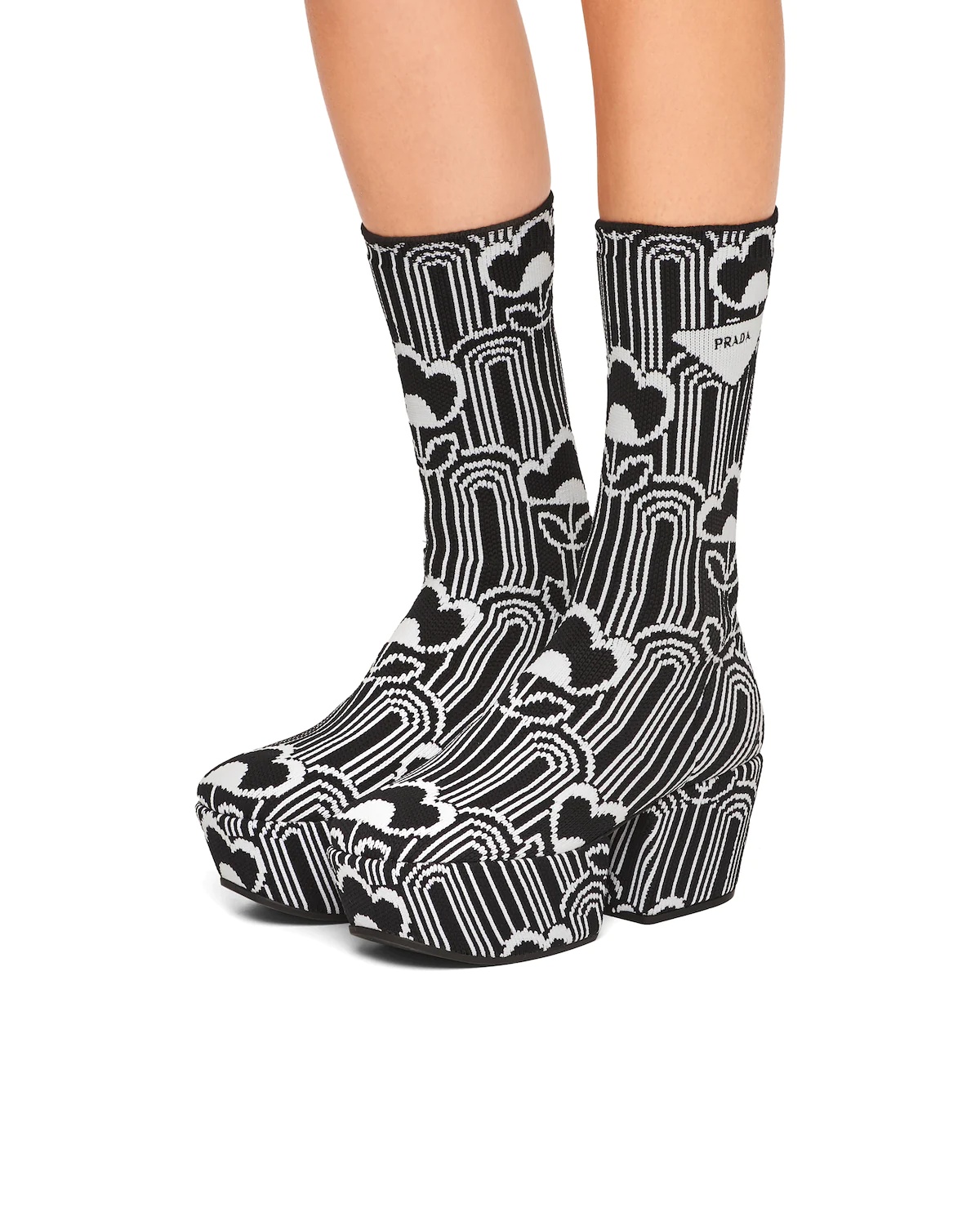 Jacquard knit platform boots - 5