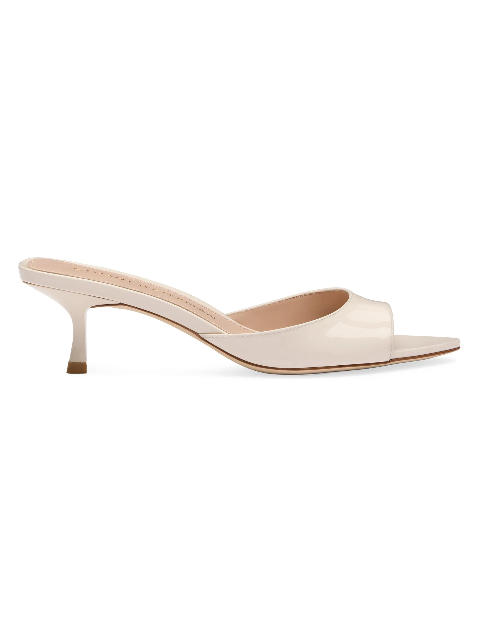 Women's Lexington 50MM Patent Leather Mule Sandals - Cream - 1