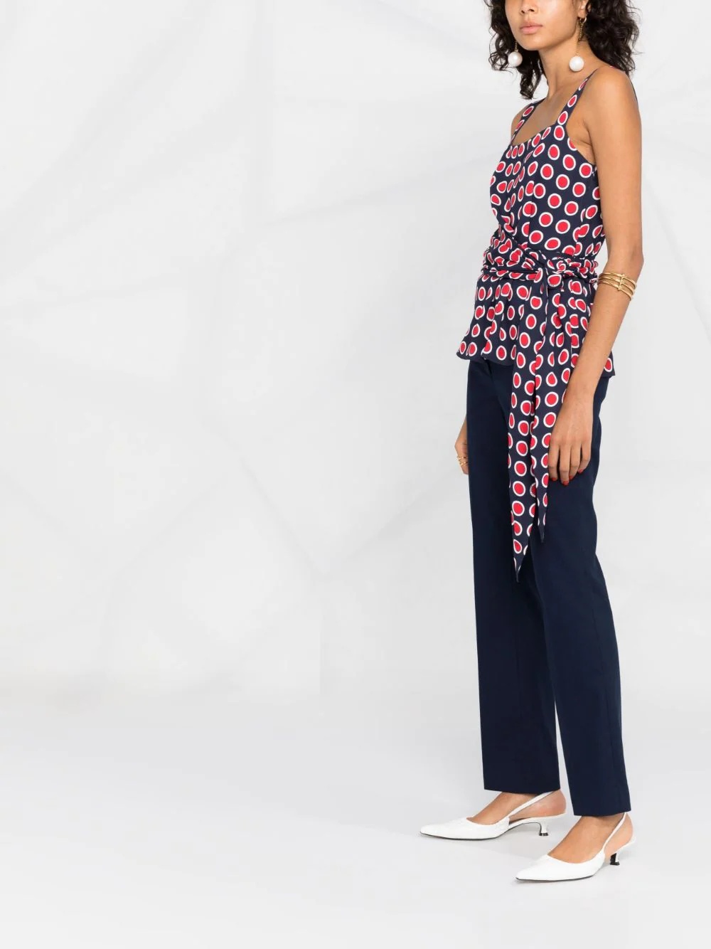 polka-dot belted tank top - 4