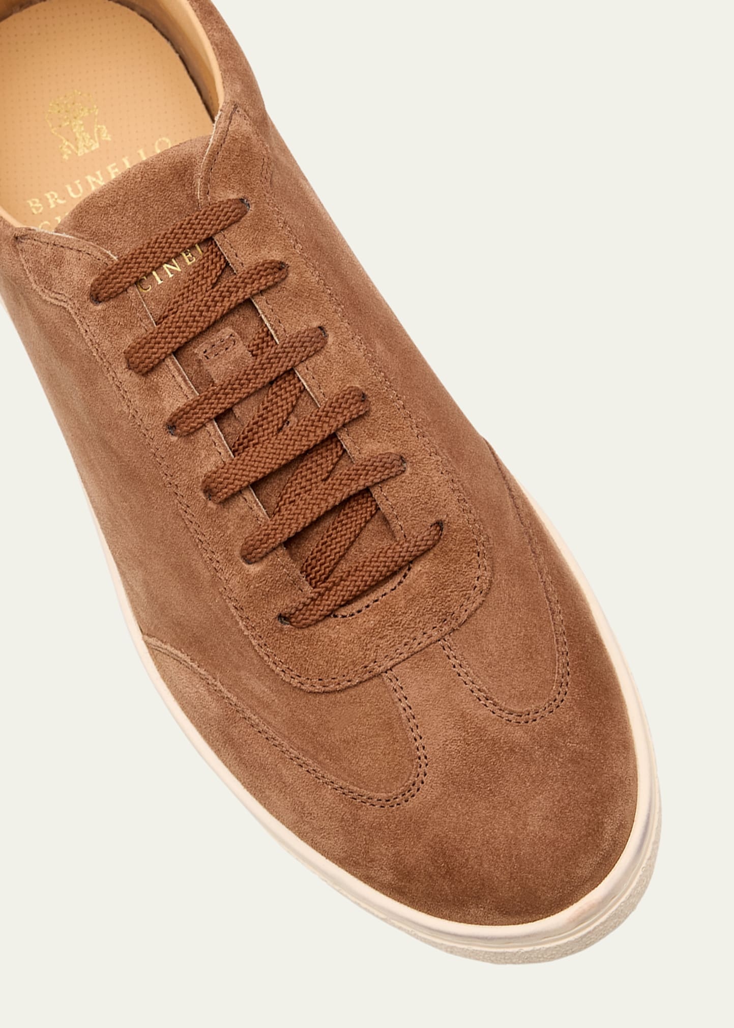 Men's Suede T-Toe Low-Top Sneakers - 6