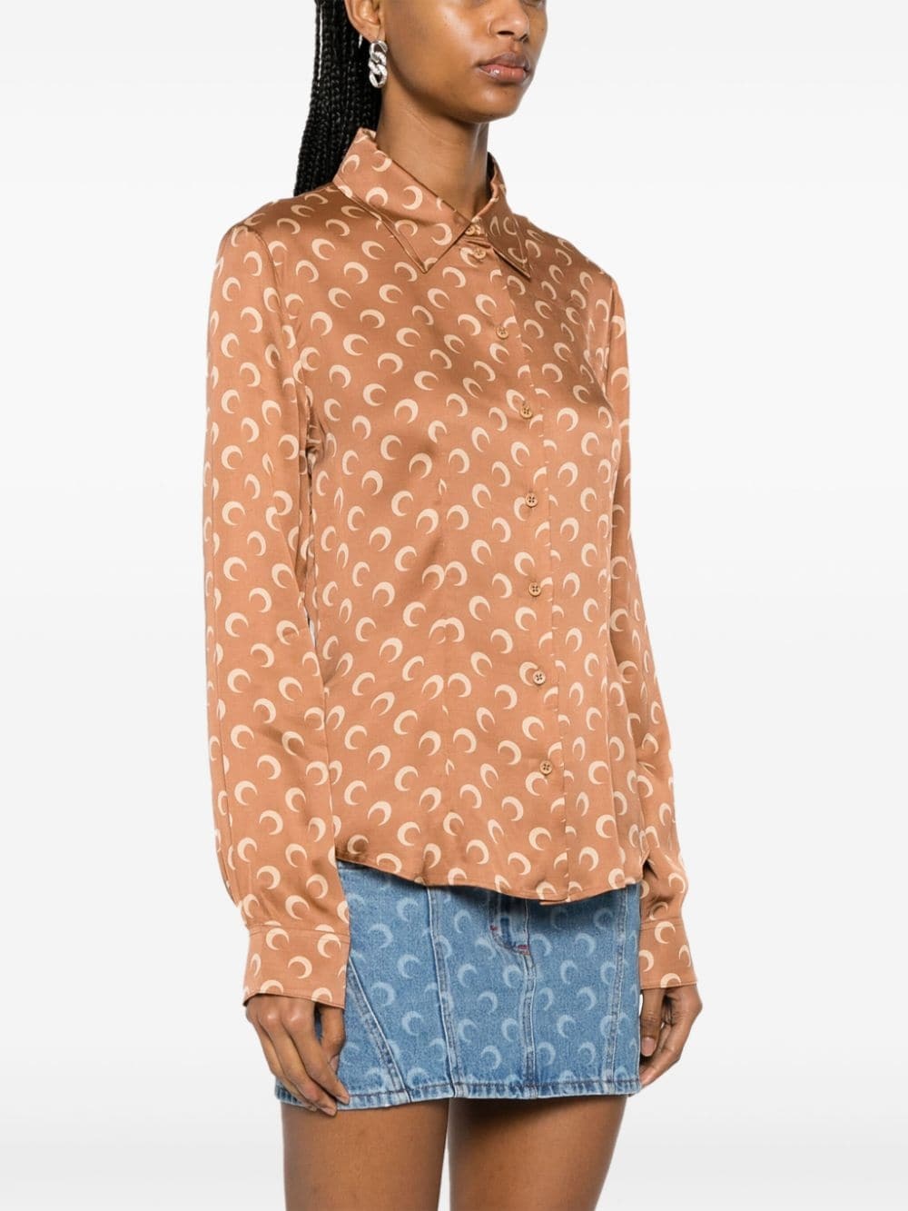 crescent moon-print shirt - 3