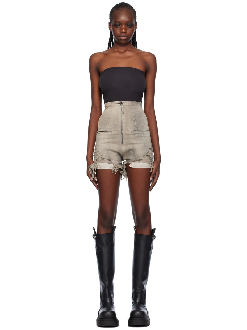 ripped-detailing high-waist shorts 1