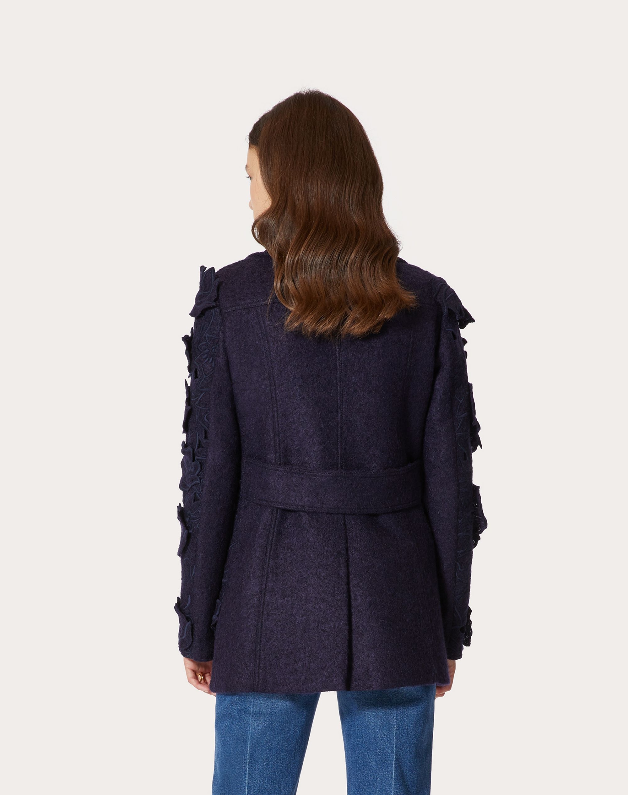 EMBROIDERED PEA COAT IN CARVING FELT - 4