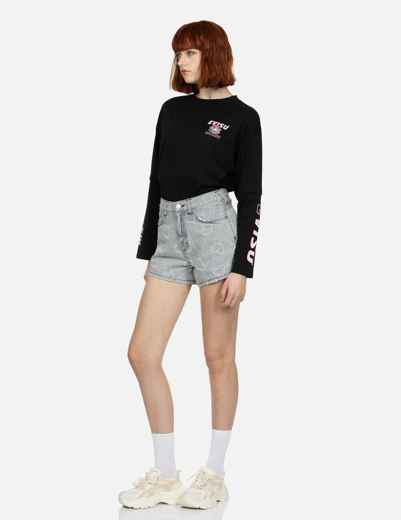 SEAGULL EMBROIDERY와 ALLOVER HEART FASHION FIT DENIM SHORTS의 모든 것 4