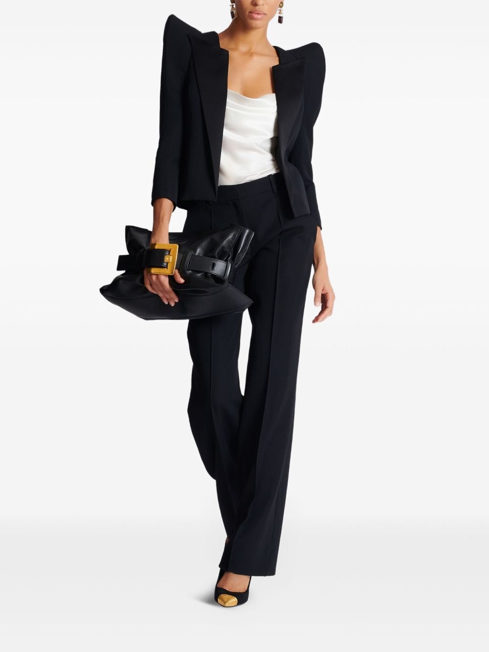 draped satin top - 2
