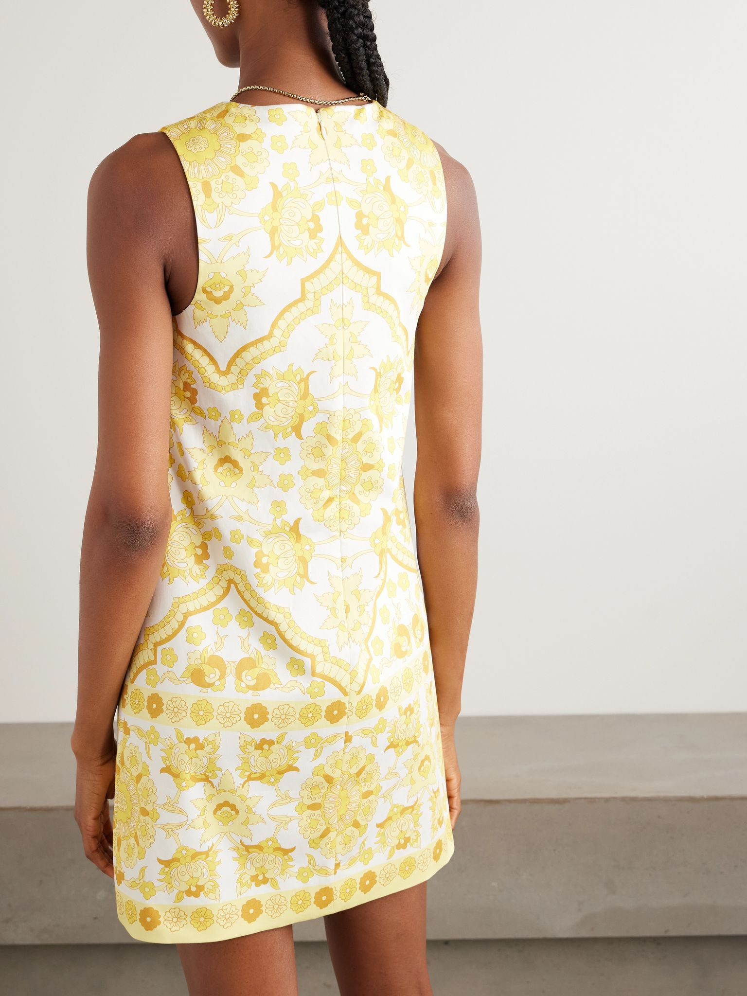 Mackenzie printed crepe mini dress Yellow - 3