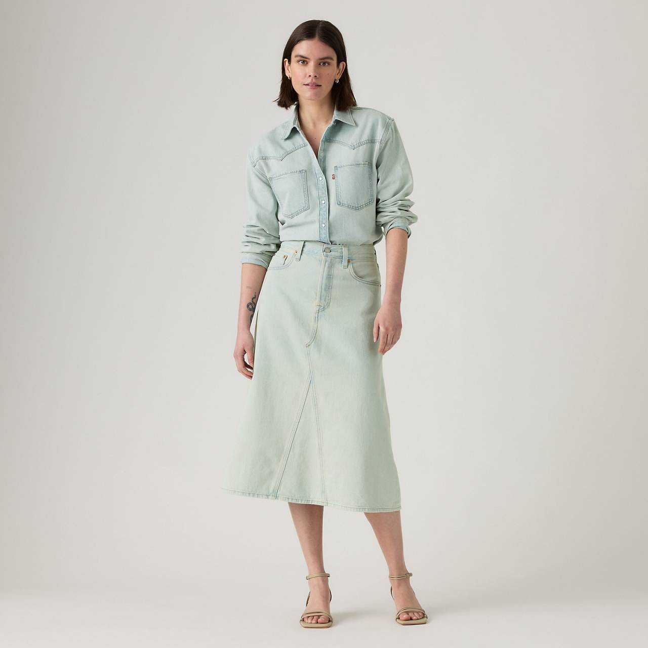 HIGH-RISE A-LINE DECON SKIRT - 2