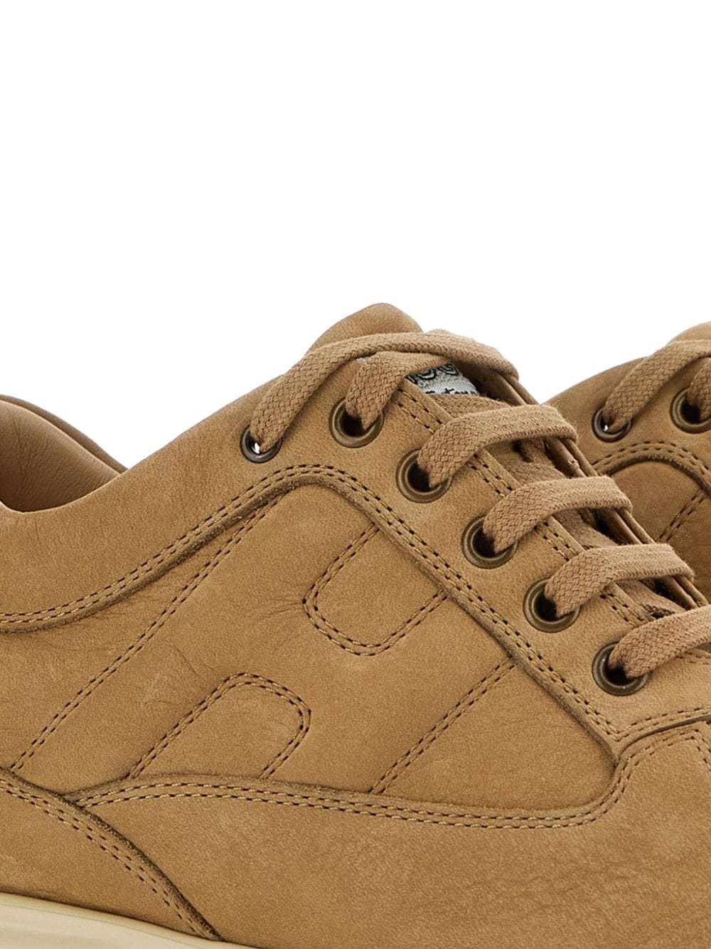 Interactive lace-up leather sneakers - 6