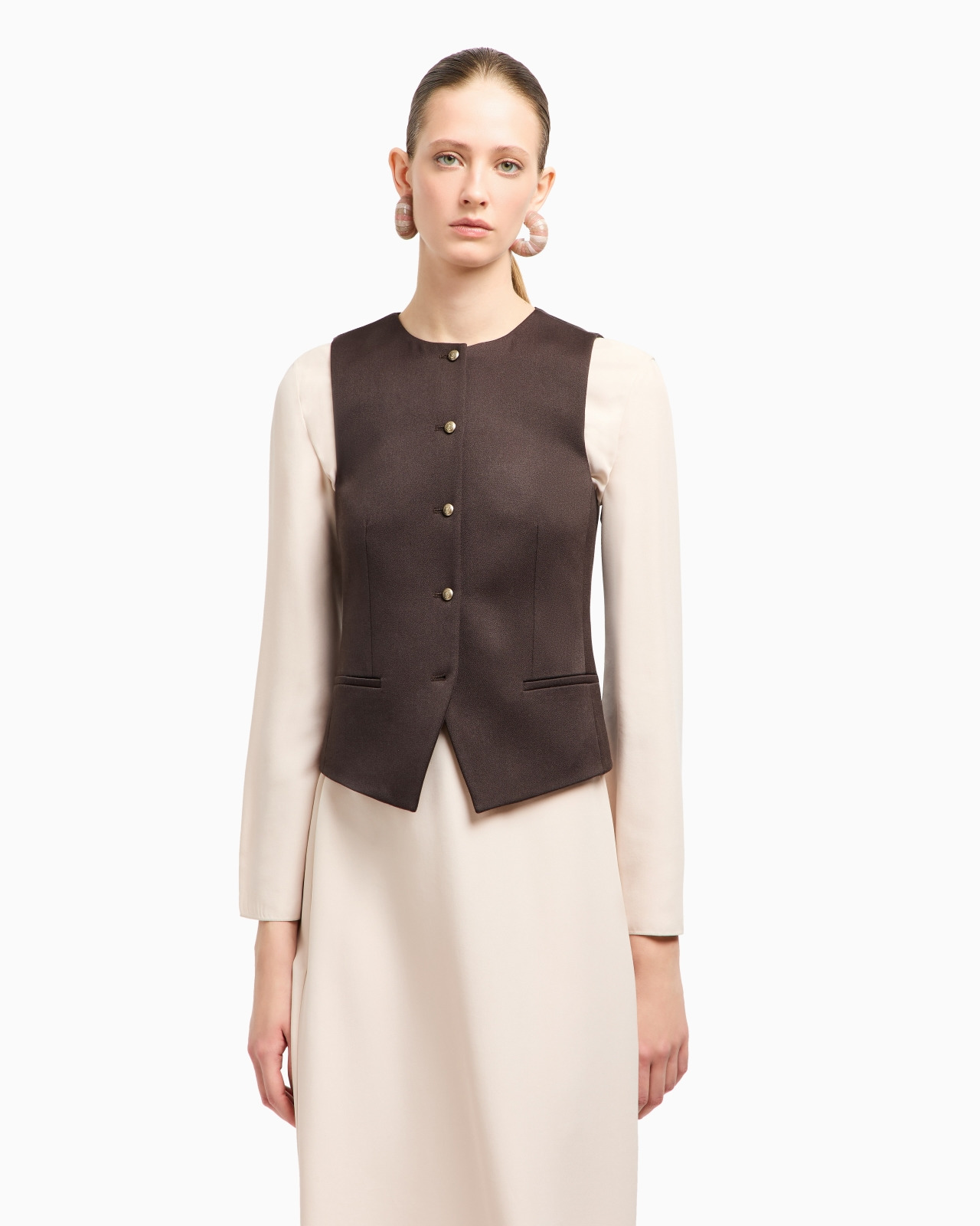 SINGLE-BREASTED WOOL WAISTCOAT - 4