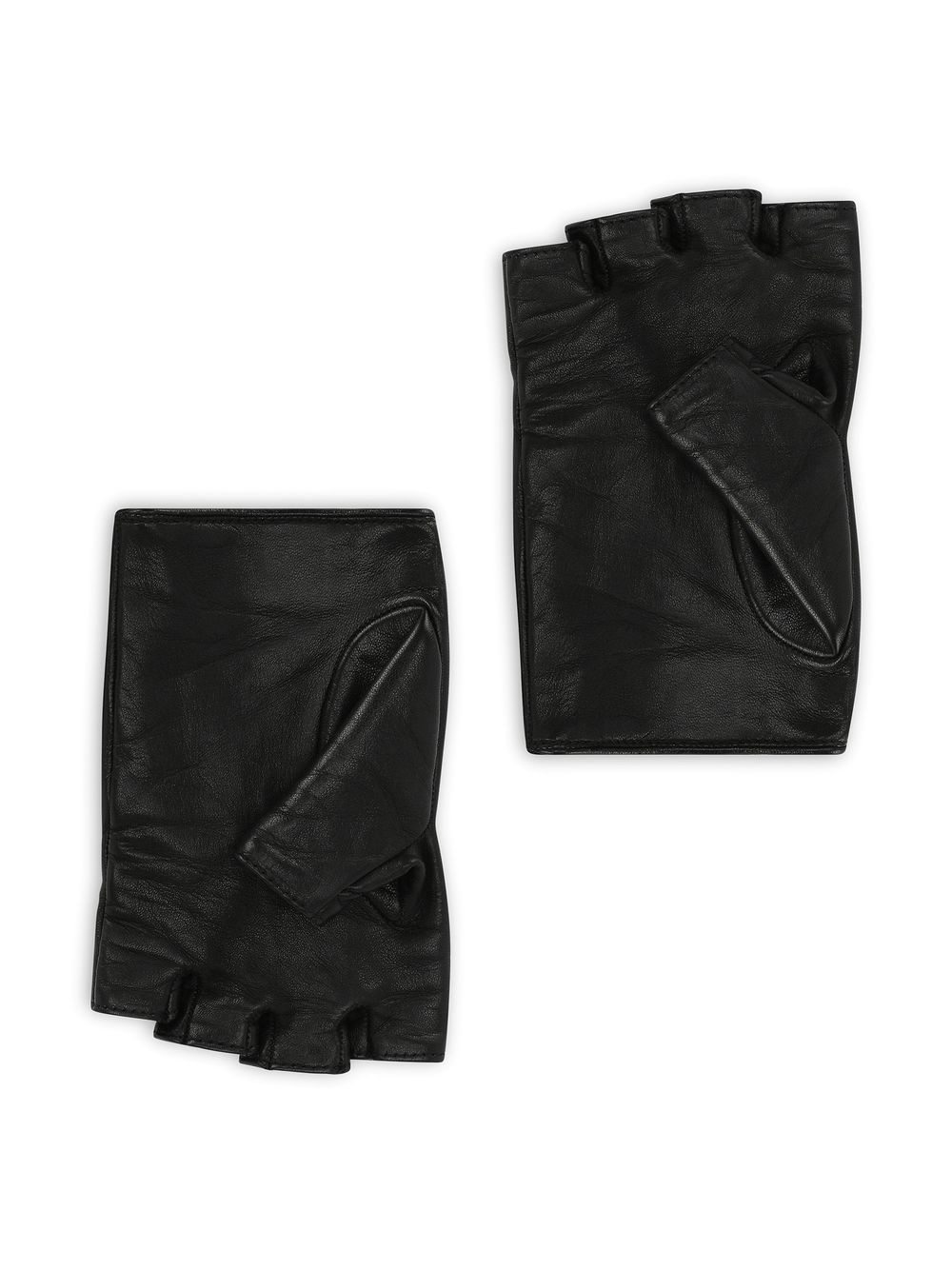 embellished fingerless leather gloves - 2