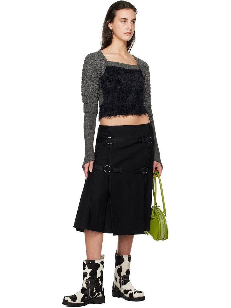 Andersson Bell Gray & Black Furry Chunky Knit Sweater outlook