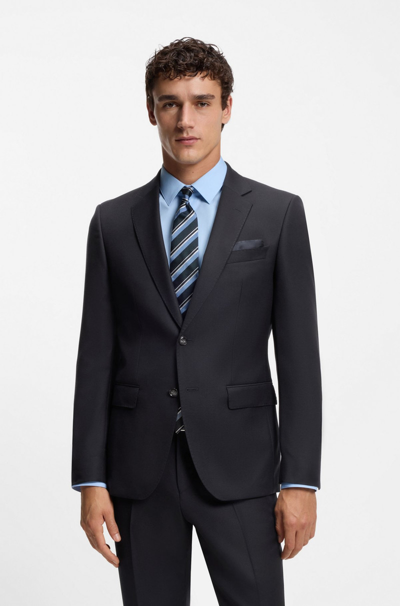 TWO-PIECE SLIM-FIT SUIT IN PATTERNED VIRGIN WOOL 2