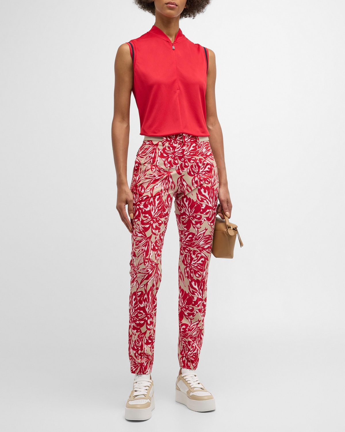 Tessi Water-Repellent Floral Logo Jacquard Pants - 3