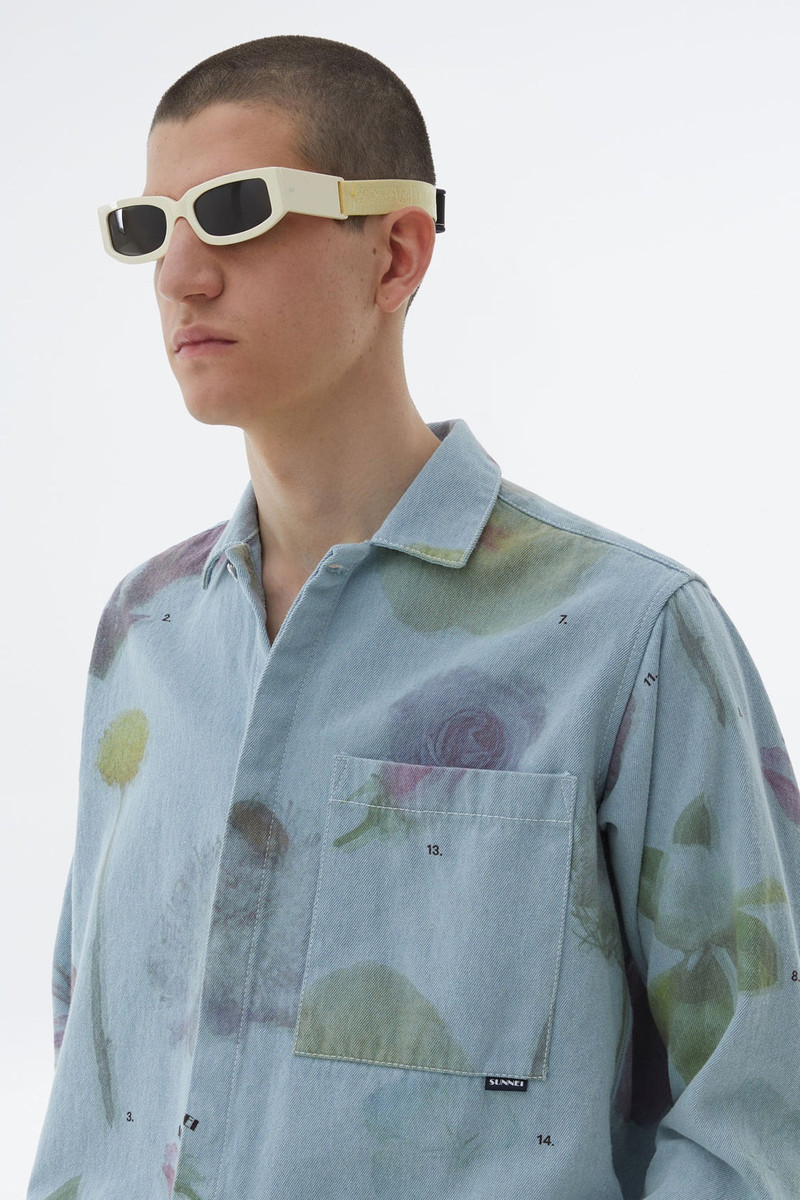 DENIM SHIRT WITH FLOWER PRINT 8