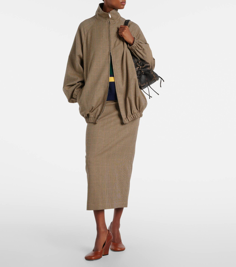 The Frankie Shop Alrose houndstooth midi skirt outlook